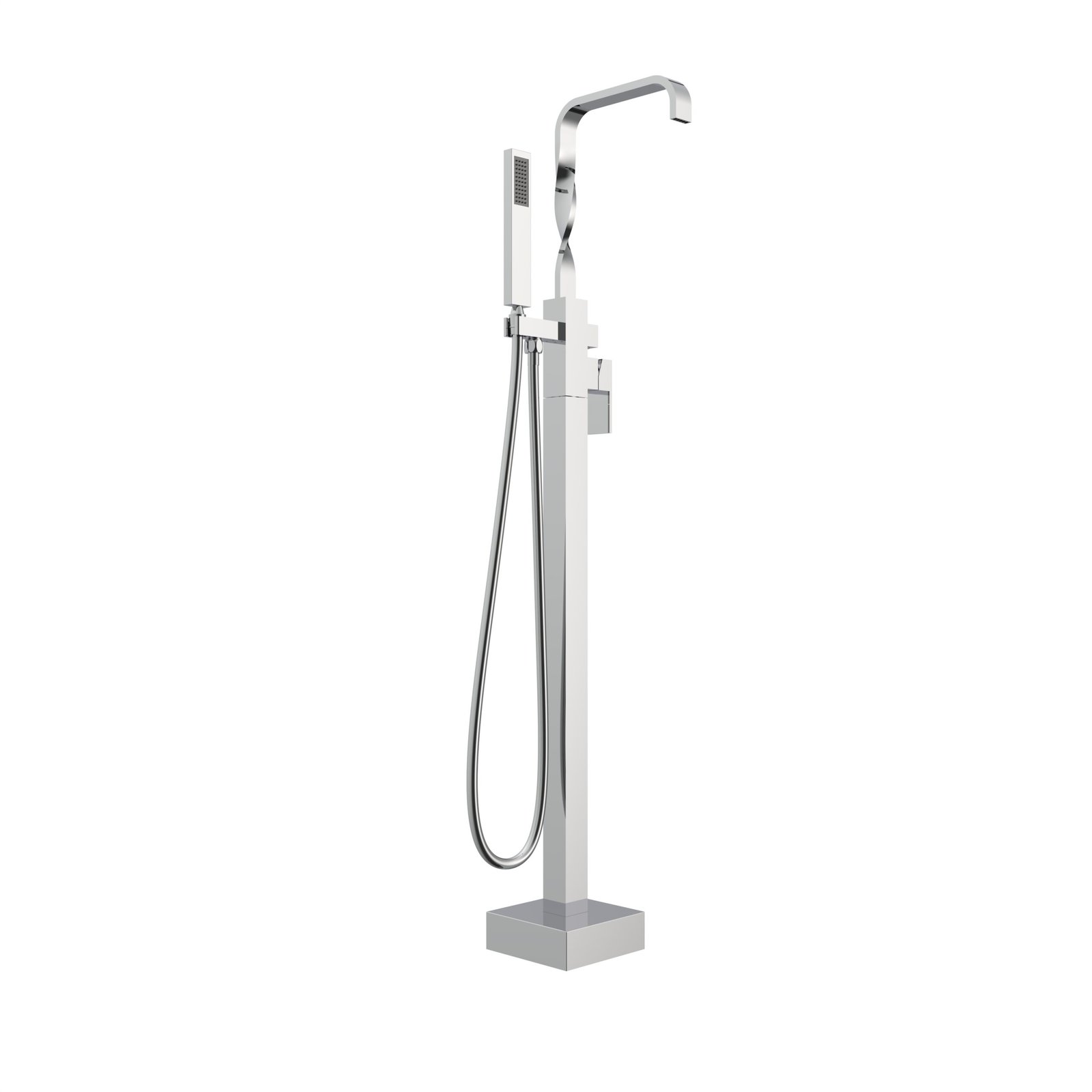 DF-02018-2PC Freestanding Bathtub Faucet | Floor-Mounted Chrome Tub ...
