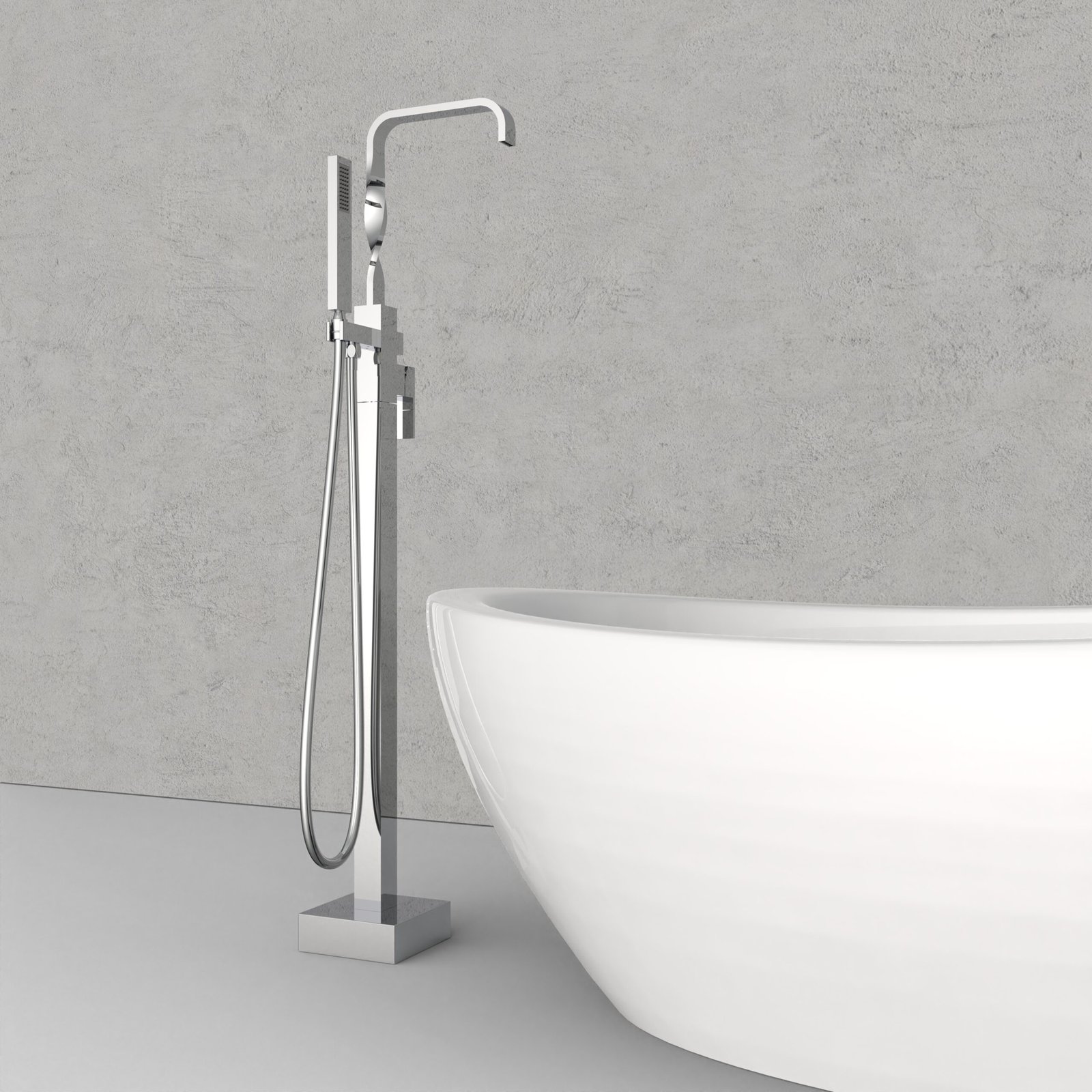 DF-02018-2PC Freestanding Bathtub Faucet | Floor-Mounted Chrome Tub ...