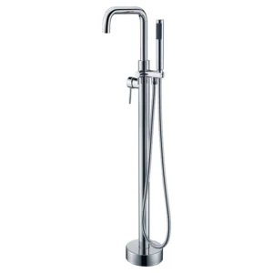 Freestanding Bathtub Faucet – Classic Round Floor Mounted Tub Filler with Hand Shower