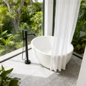 Matte Black Freestanding Bathtub Faucet 12.5 GPM | Solid Brass OEM Project Tub Filler