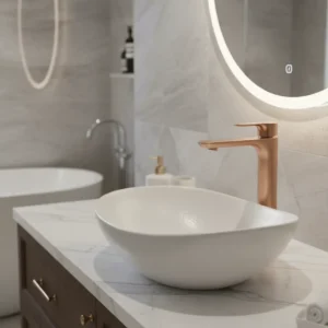 Modern Polished Gold Tall Basin Faucet | Vessel Sink Brass Mixer