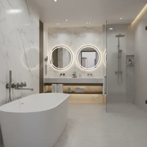 DF-3806 Matte Black Wall-Mounted Bathtub Faucet with Hand Shower | Brass Valve + Stainless Trim